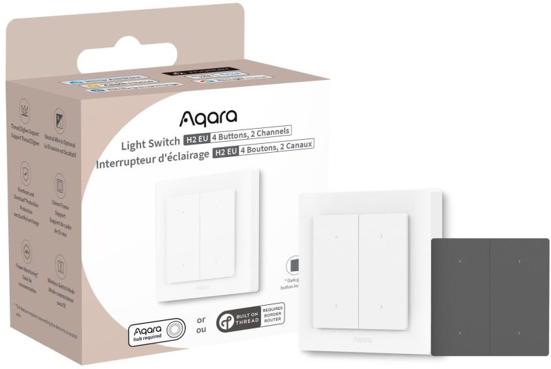 Aqara Light Switch H2 EU | Prepínač | 4 przyciski, 2 kanály, offline WS-K08D
