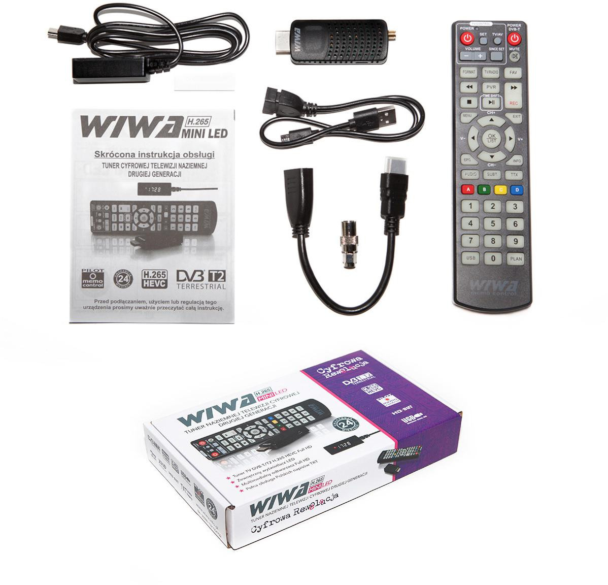 Tuner DVB-T/T2 WIWA H.265 MINI LED – Obrázok 5