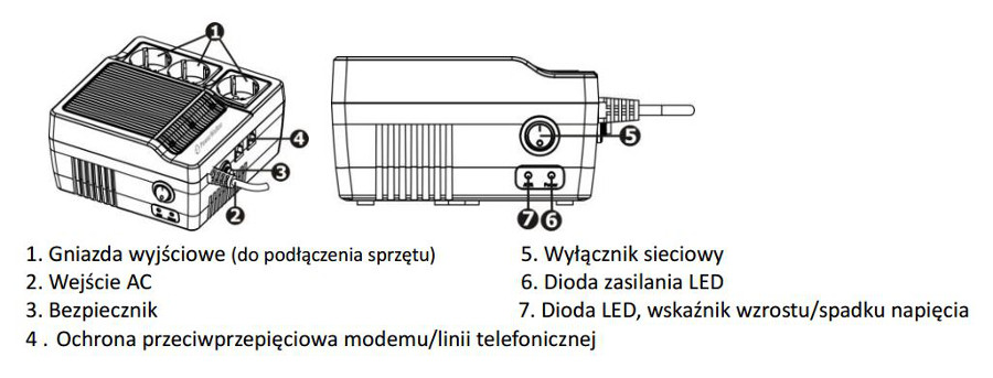 STABILIZATOR NAPIĘCIA PowerWalker AVR 1000 – Obrázok 2