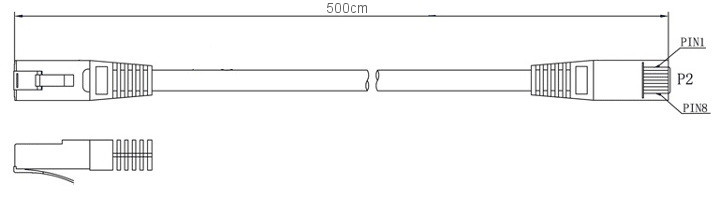 PATCHCORD SKRĘTKA GETFORT CAT.5E FTP 5m szary – Obrázok 2