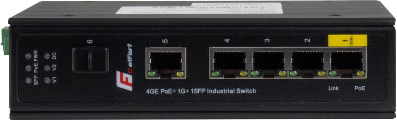 Switch POE Getfort Priemyselný POE 4GE+1GE+1SFP (-40/80)