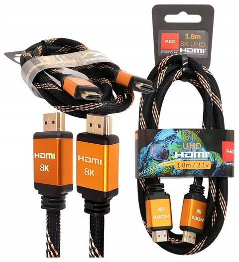 Opticum RED HDMI Cable / Kábel HDMI 1.8m 8K UHD