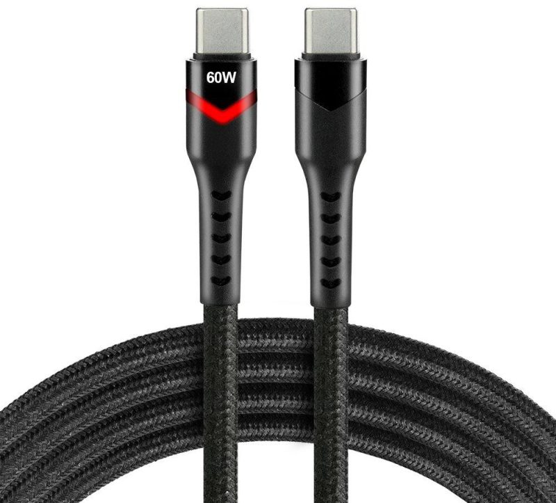 Kábel USB-C / USB-C RGB LED everActive CBB-1PDR 100cm 3A