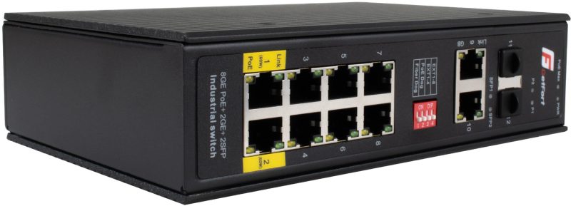 Switch POE Getfort Priemyselný POE 8GE+2GE+2SFP (-40/80)