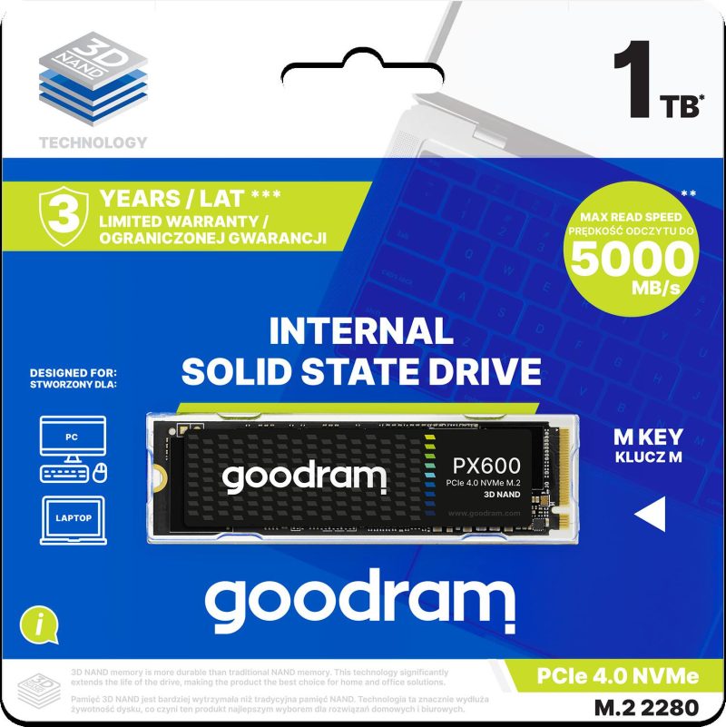 GoodRam Disk SSD PX600 1TB M.2 PCIE 4x4 NVME 2280