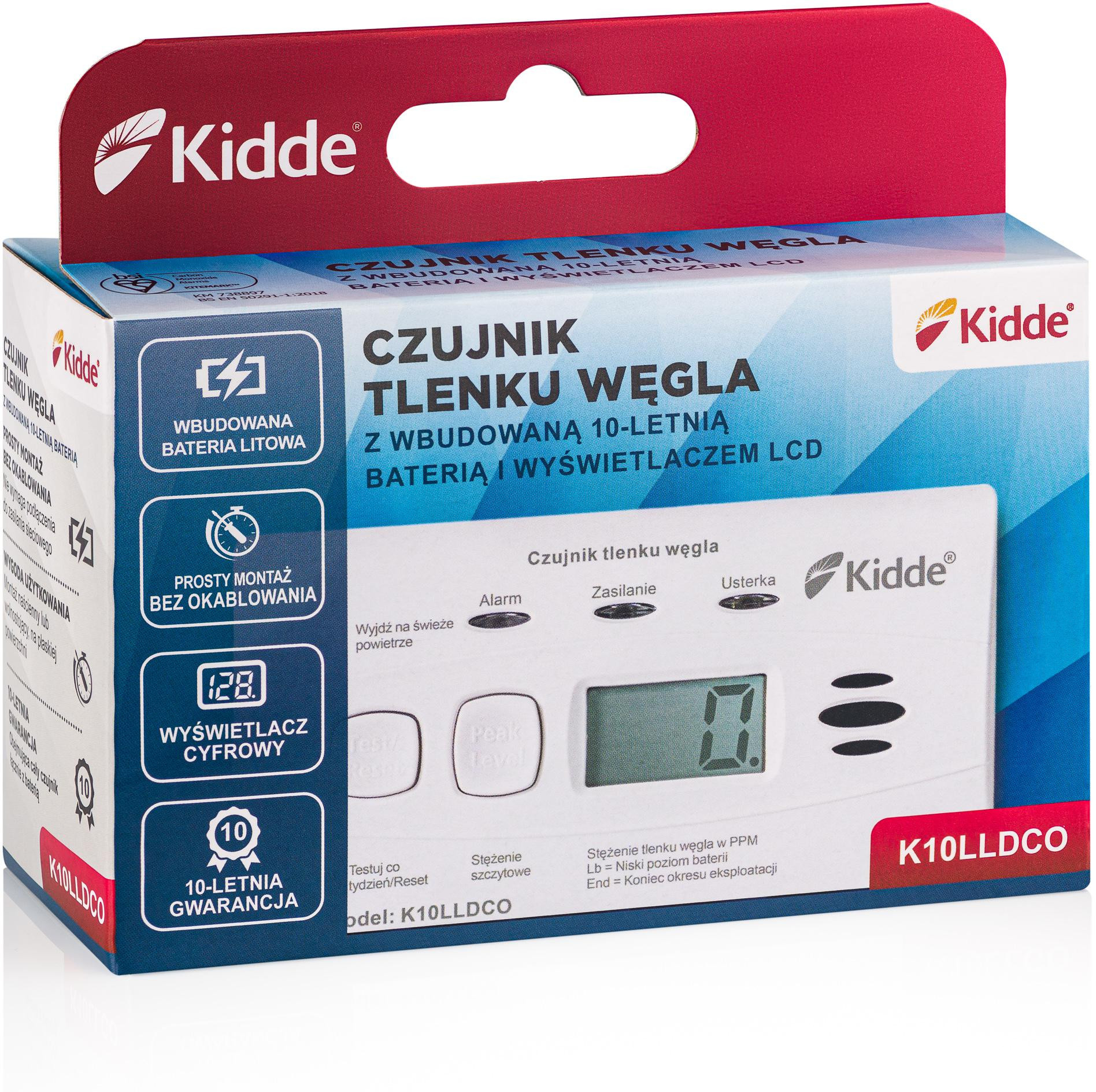 Senzor oxidu uhoľnatého s displejom Kidde K10LLDCO – Obrázok 4
