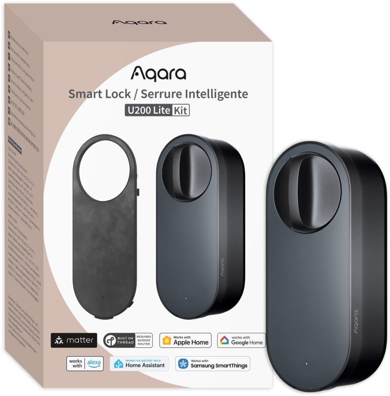 Aqara Smart Lock U200 LITE Čierny Inteligentný zámok do dvere EL-D03D