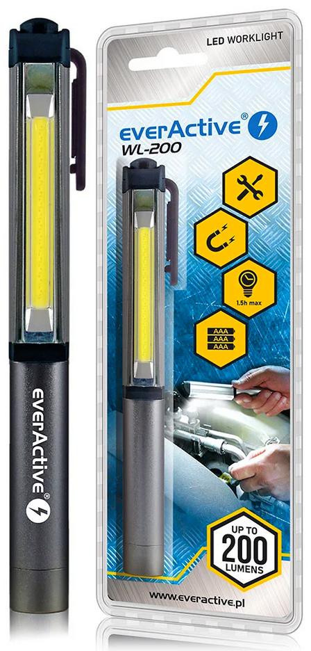 Latarka warsztatowa inspekcyjna COB LED everActive WL-200 3W 200 lumenów IP44 – Obrázok 2