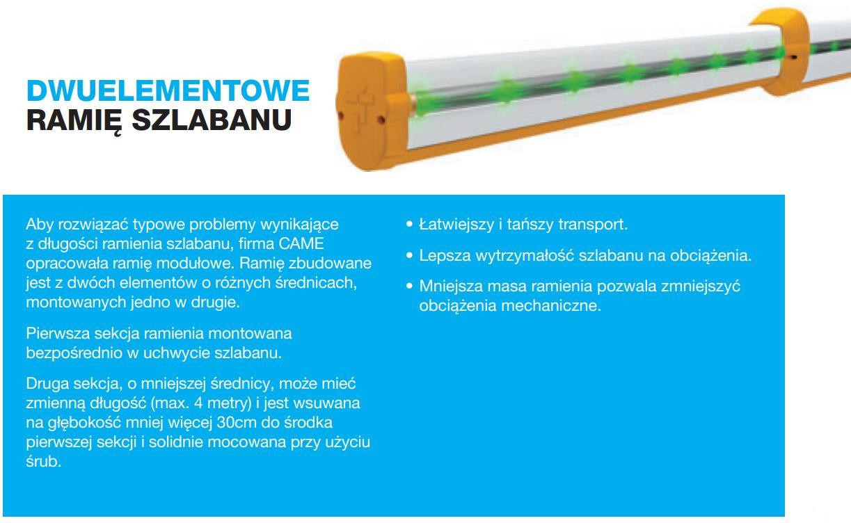 Szlaban CAME GARD GT8 - zestaw do 8 metrów – Obrázok 10