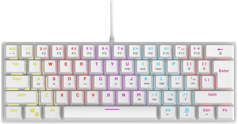 Klávesnica káblová Rampage Plower K60 biely