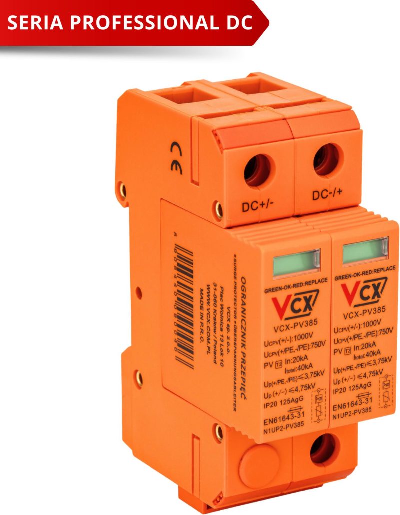 Obmedzovač prepätí fotowoltaiczny DC triedy C 2P (T2) 1000V PV 385 VCX