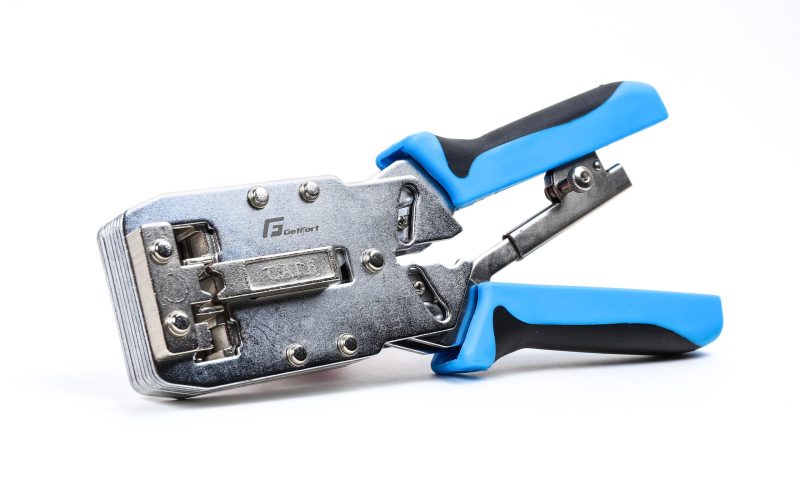 Krimpovač zástrčiek Getfort RJ45 8p+6p+4p+AMP kat. 6, kontrola docisku