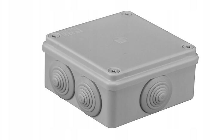 Inštalačná krabica hermetická 100 x 100 x 50 dławik IP65 bezhalogenowa, sivá PAWBOL S-BOX 106
