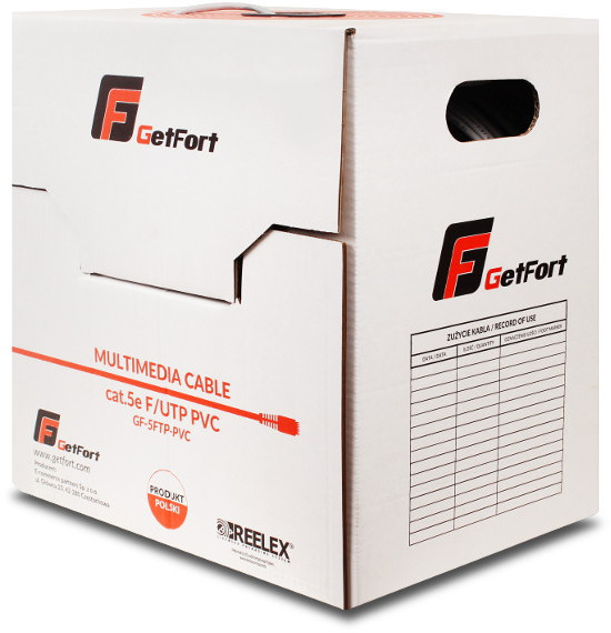 KABEL SKRĘTKA GETFORT PREMIUM CAT.5E F/UTP PVC 1m – Obrázok 2