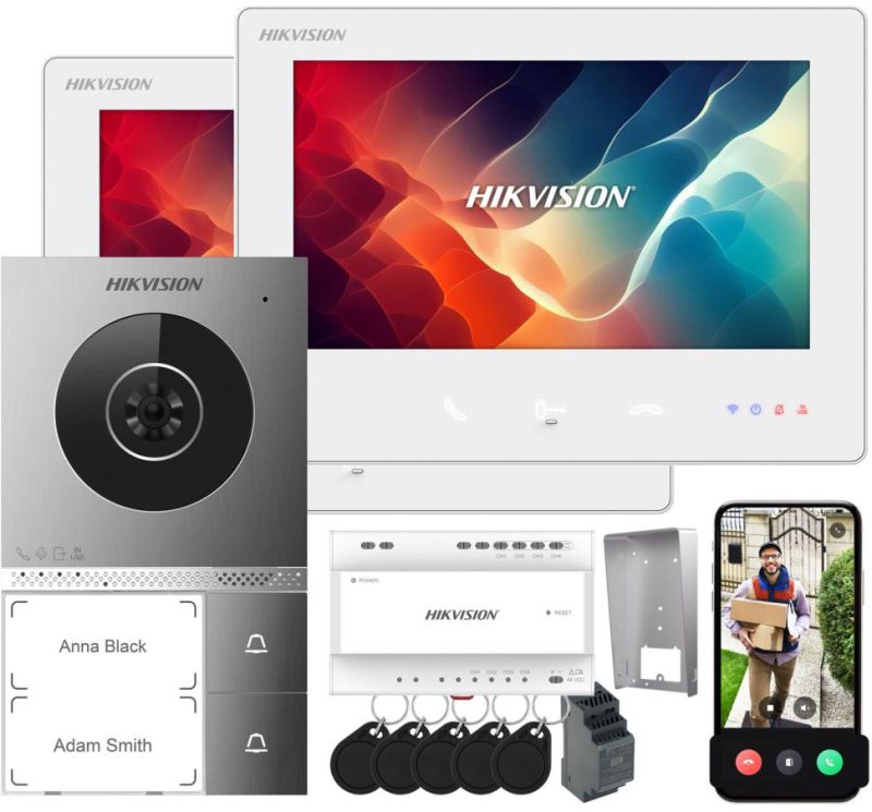 Sada videovrátnikový Hikvision 2-wire DS-KIS705EY/2Monitors