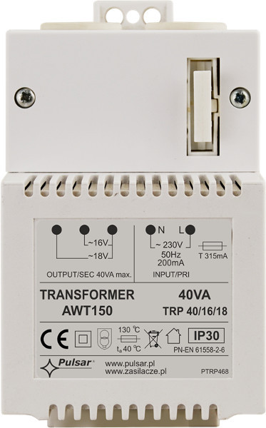 TRANSFORMATOR Pulsar AWT150 40VA/16V/18V TRP