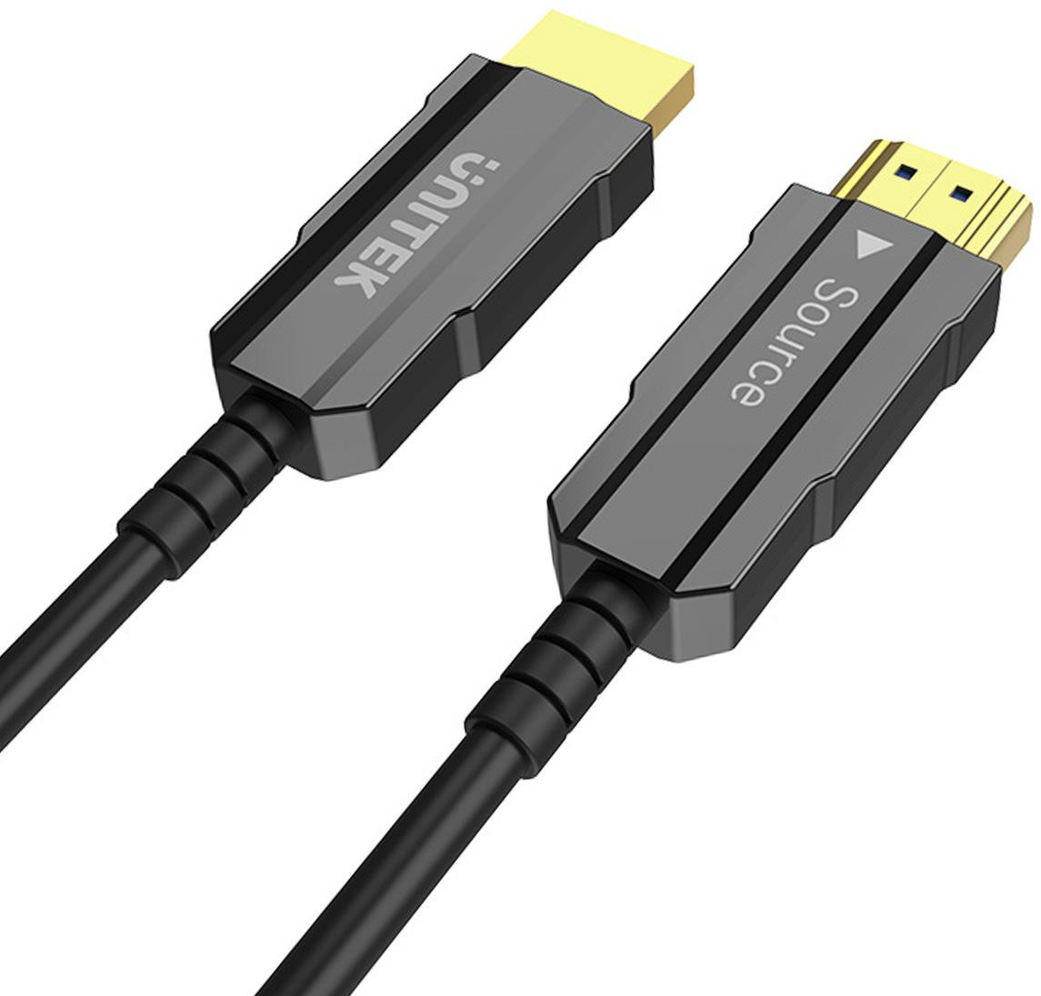 Unitek Kábel optický HDMI 2.0 AOC 4K 60Hz 15 m – Obrázok 2