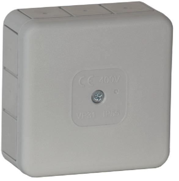 Inštalačná krabica nadomietková pusta 12 vstupov Viplast VP-31 Sivá IP55 85x85x37mm 031-03