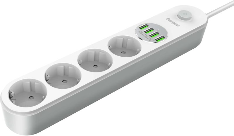 Lišta Napájacia Z Vypínačom Energizer 4x Schuko 4x USB-A 2500W 10A Kábel 2M