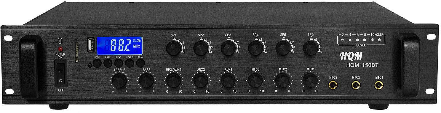 Zosilňovač HQM1150BT Radio FM/MP3 150W