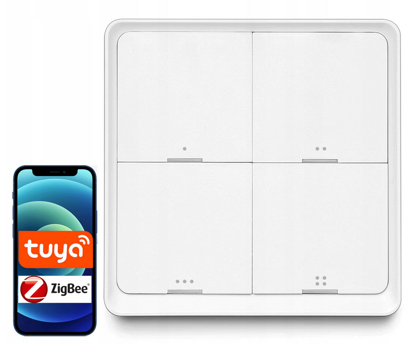 Diaľkový ovládač tlačidlo ZigBee Tuya SC04 Smart 4 kanály 12 scen – Obrázok 2
