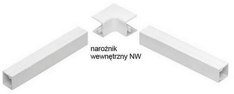 Príslušenstvo do líšt elektroinštalačných, roh vnútorný Biely NW 90x60 (1 ks)