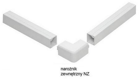 Príslušenstvo do líšt elektroinštalačných, roh vonkajší Biely NZ 90x40 (1 ks)
