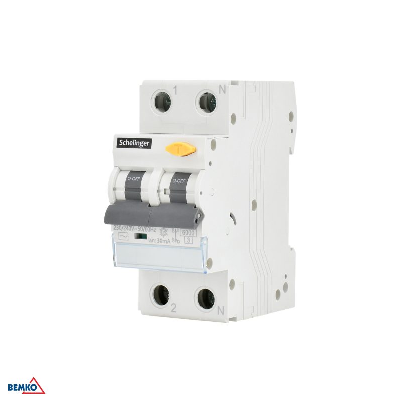 Vypínač RCBO 2P B 16A 30mA Typ AC Schelinger