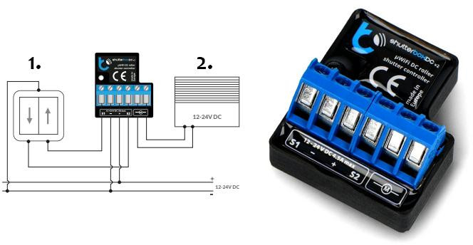 Modul ovládania roletami shutterboxdc v2 BleBox – Obrázok 2
