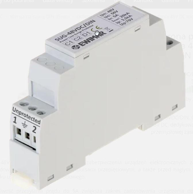 Obmedzovač prepätí 48V DC na na lištu DIN Ewimar SUG-48VDC/DIN