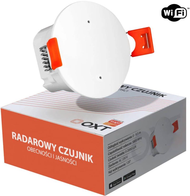 OXT Senzor radar prítomnosti jasności 230V WIFI Tuya T150