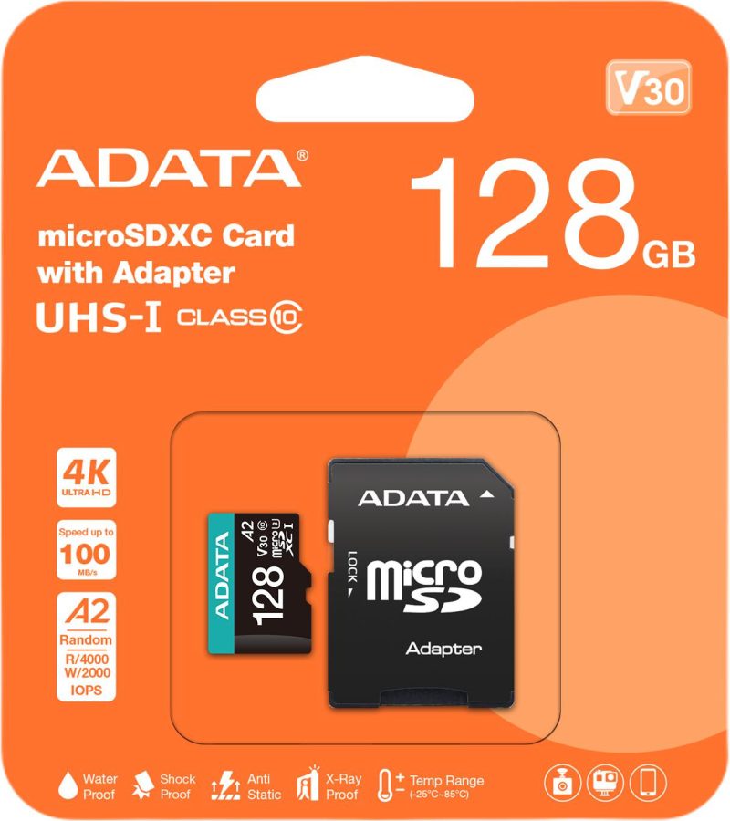 ADATA Karta pamäte microSD Premier PRO 128 GB UHS1 U3 V30 A2 + adapter