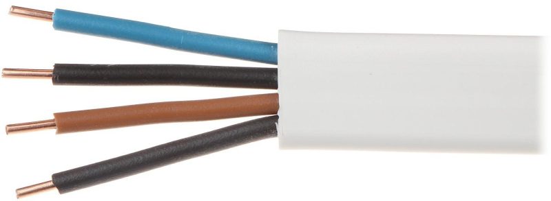 Kábel elektrický drôt plochý YDYp 450/750V 4x1,5mm2 Elektrokábel 100m