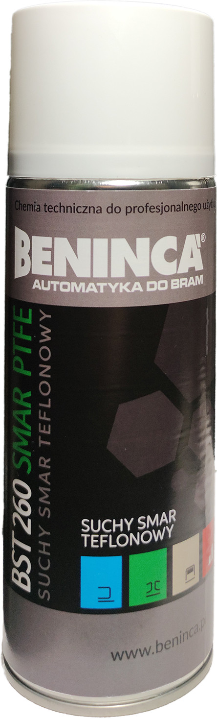 Chemia: Suchý smar teflonowy Beninca BST260 400ml do brán/automatyki/pohonov