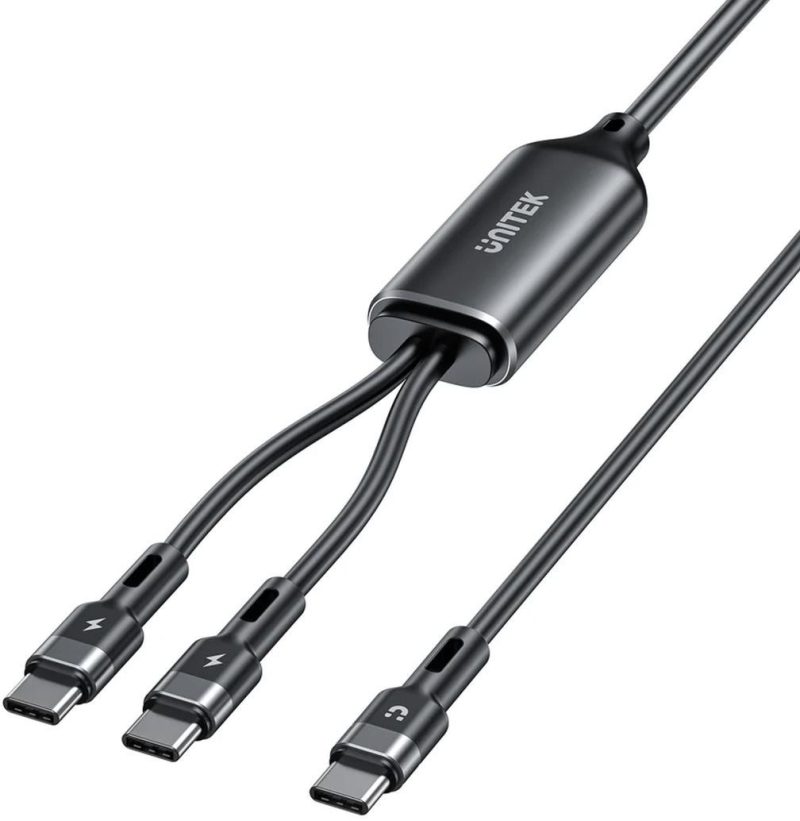 Unitek Kábel 2w1 USB-C PD 100W silikónový 1,8 m