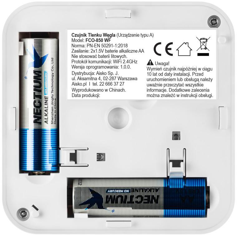 Senzor oxidu uhoľnatého Firesco FCO-850 WF s WIFI aplikáciou Tuya – Obrázok 2
