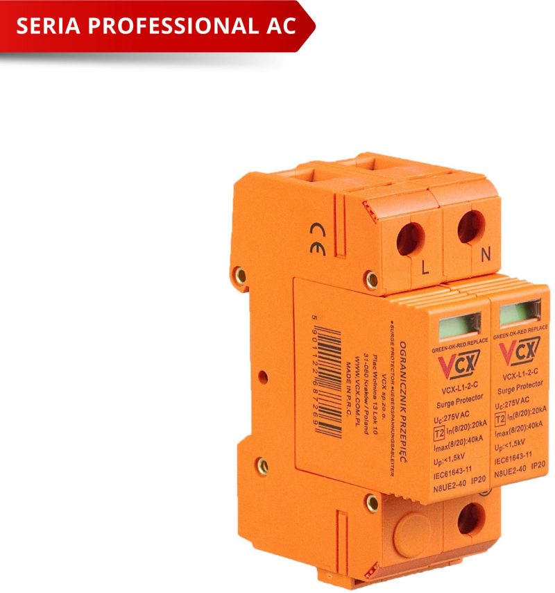 Obmedzovač prepätí triedy C 2P (T2) VCX Professional