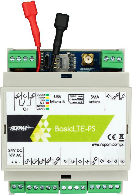 ROPAM Basic4G-PS-D4M modul oznámenia a ovládania LTE (2G/4G)