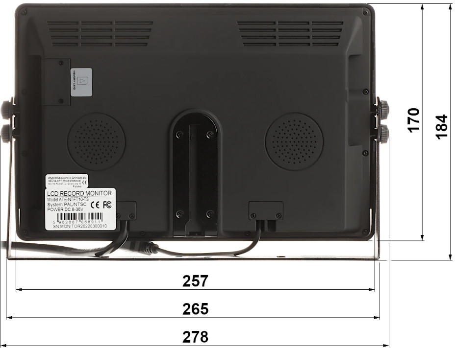 Rekordér Mobilný Z Monitorom ATE-NTFT10-T3 4 Kanály 10 " Autone – Obrázok 4