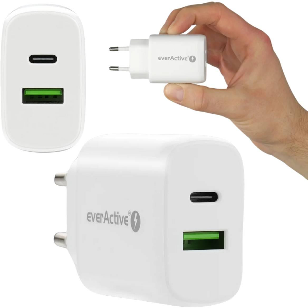 Nabíjačka Sieťová everActive SC-370Q 25W 1xUSB-C 1xUSB-A PD PPS