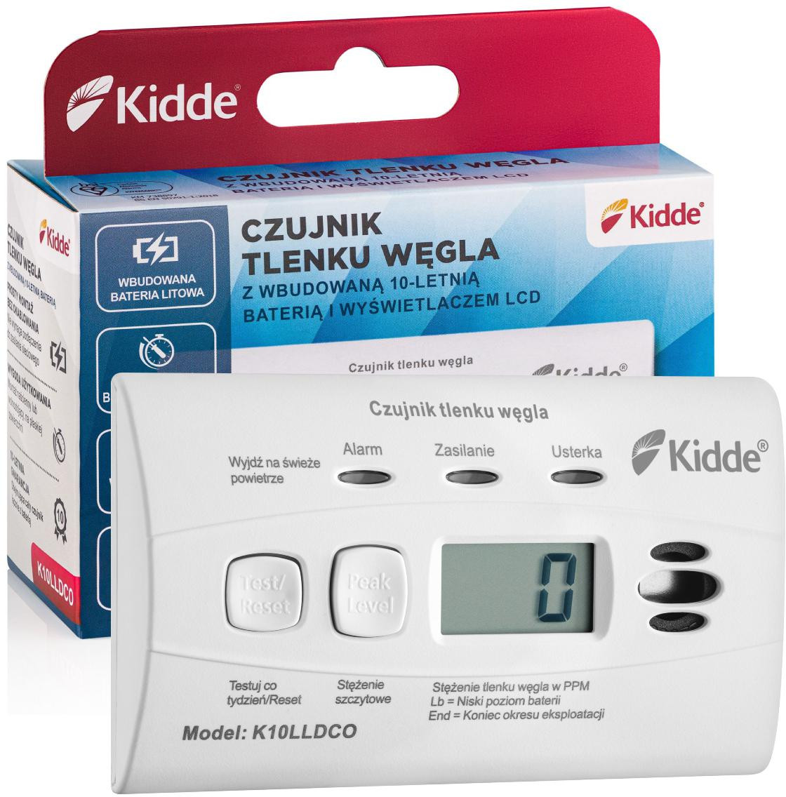 Senzor oxidu uhoľnatého s displejom Kidde K10LLDCO