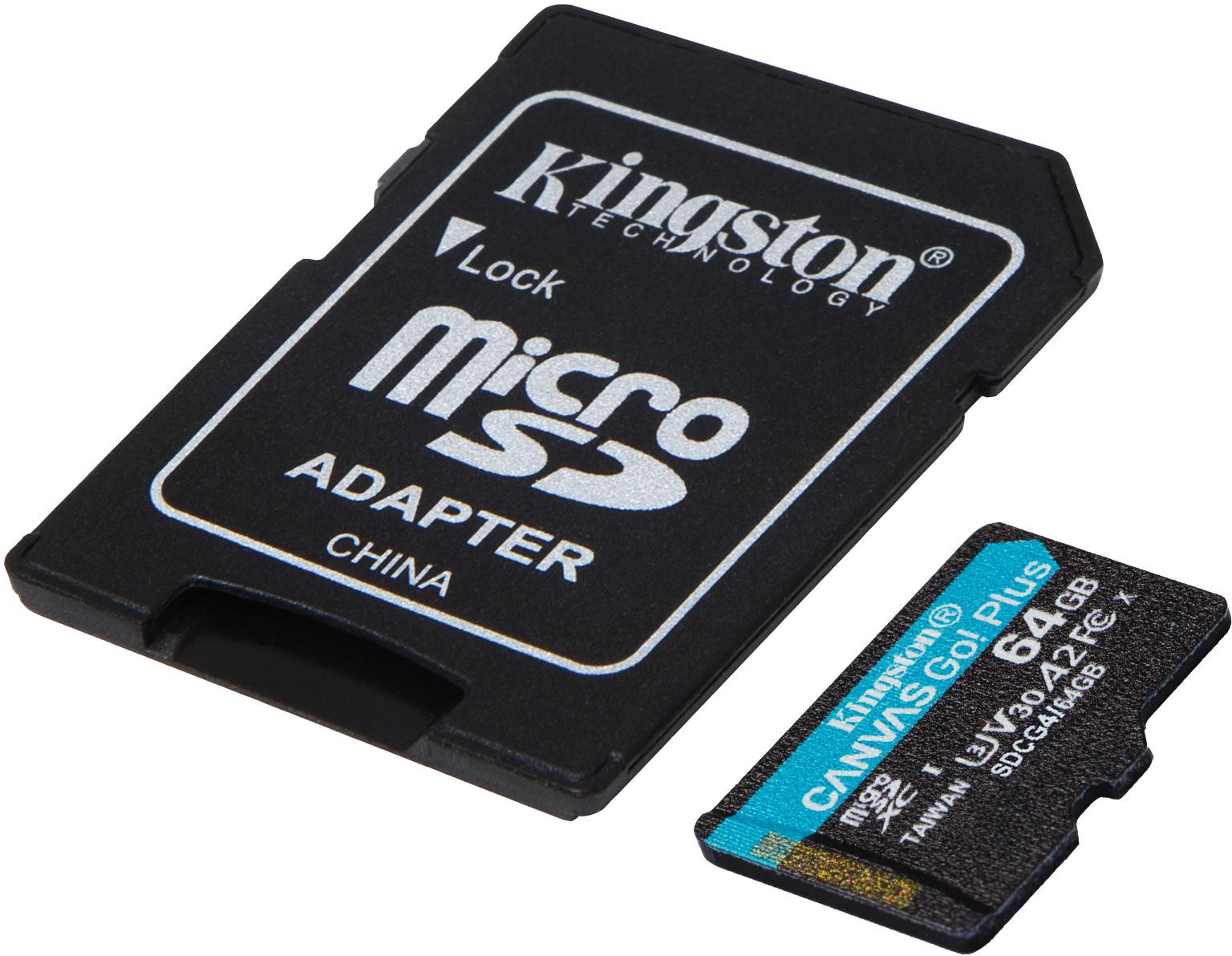 Karta pamäte microSD 64GB Kingston CanvasGo! PLUS 200MB/s A2 U3 V30 + adapter – Obrázok 3