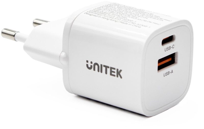 Nabíjačka sieťová Unitek 33W biela (USB-A, USB-C)