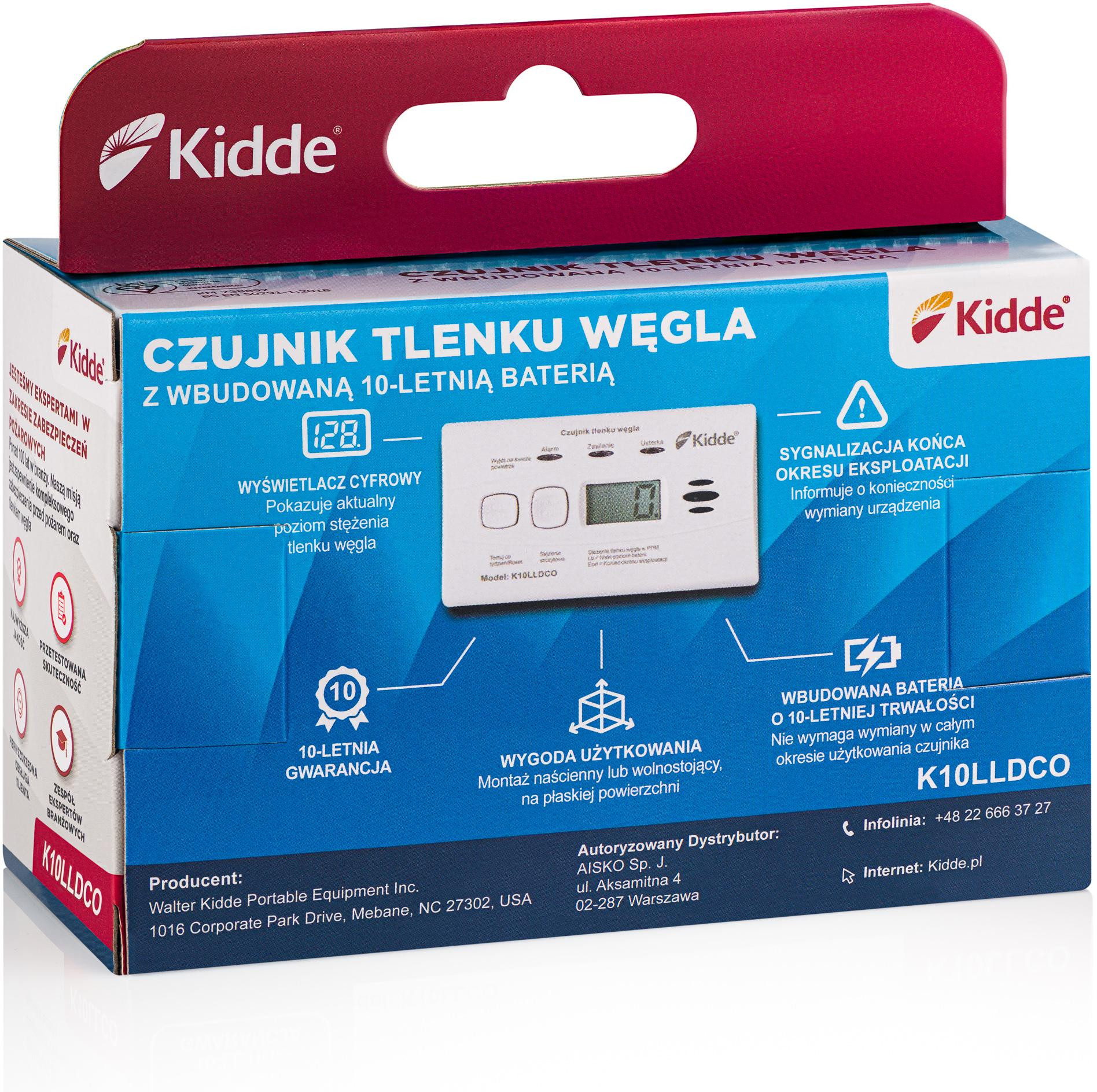 Senzor oxidu uhoľnatého s displejom Kidde K10LLDCO – Obrázok 3