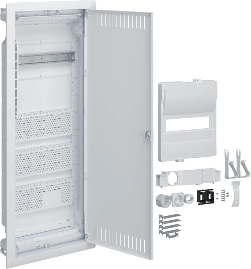 Rozvádzač hybrydowa podomietková, 1 x12modułów, 3x doska montážna, 1x zásuvka 230V, Hager Volta Hy