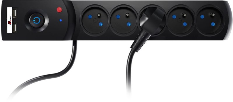 Lišta napájacia prepäťová ochrana Getfort 5P 3m Čierna USB