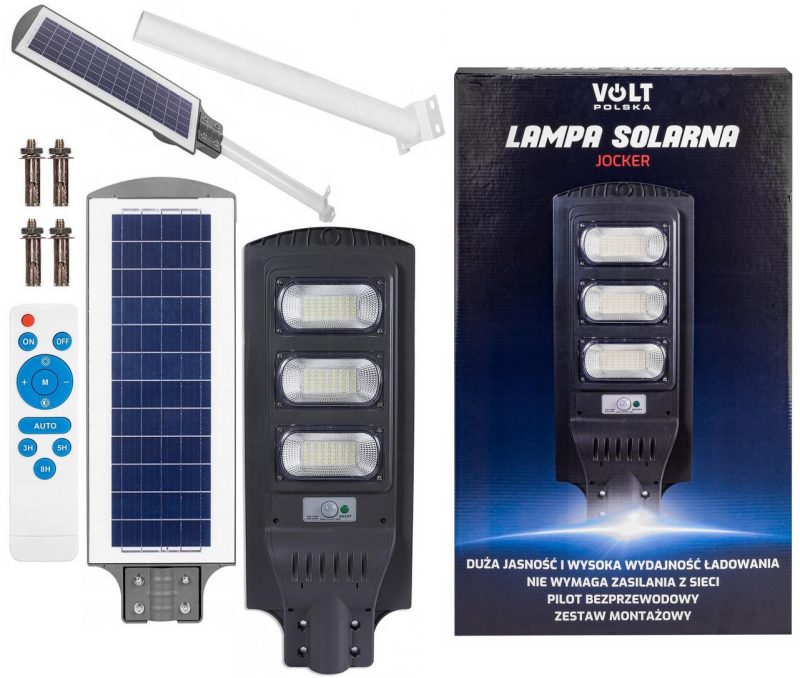 Lampa solarna VOLT Polska Jocker 120 + panel 12W + 12.000mAh + diaľkový ovládač