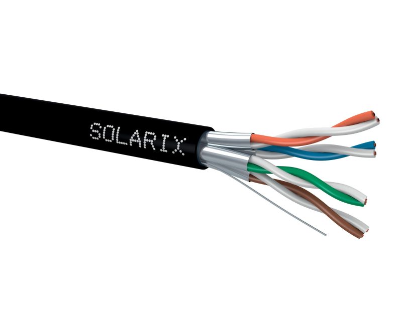Kábel Krútená dvojlinka Solarix CAT.6A STP PE Fca 500M