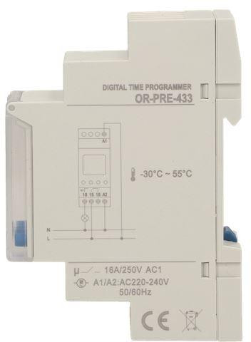 Programátor elektronický ORNO na na lištu DIN OR-PRE-433 – Obrázok 2