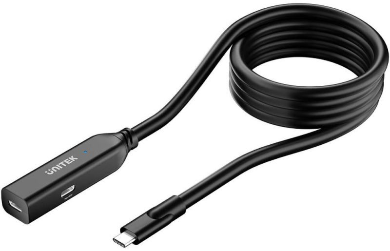 Unitek Kábel przedłużający USB-C 10 Gbps 5m, čierny